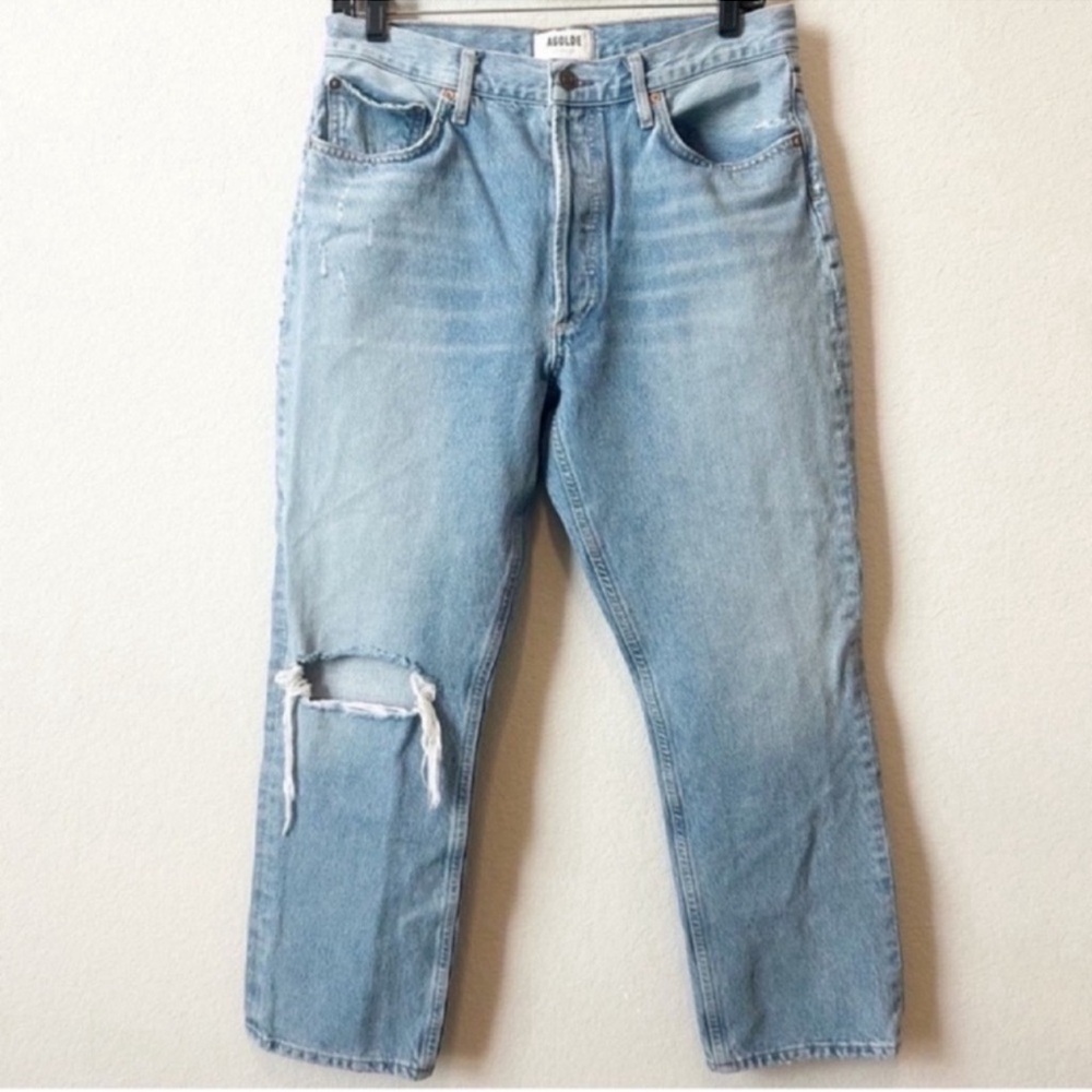 Agolde button fly high rise straight jeans - Picture 5 of 16